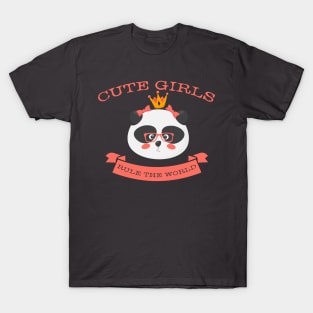 Cute girls rule the world Panda T-Shirt